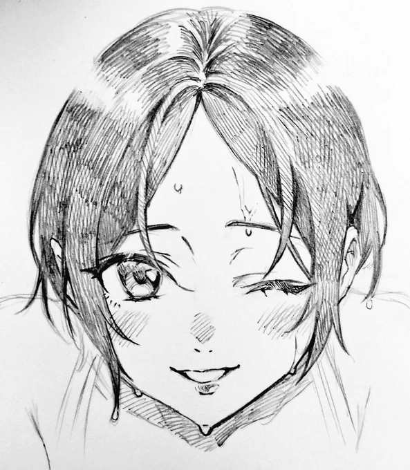 ビッシャビシャの速水奏さん(17)のお顔 