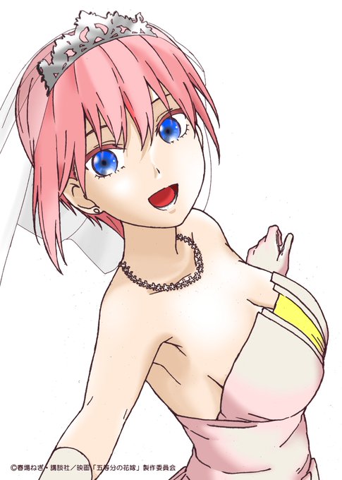 瑠璃月 翔@スライム系セルフVtuberさんがTwitterに投稿した中野一花(五等分の花嫁)のイラスト。