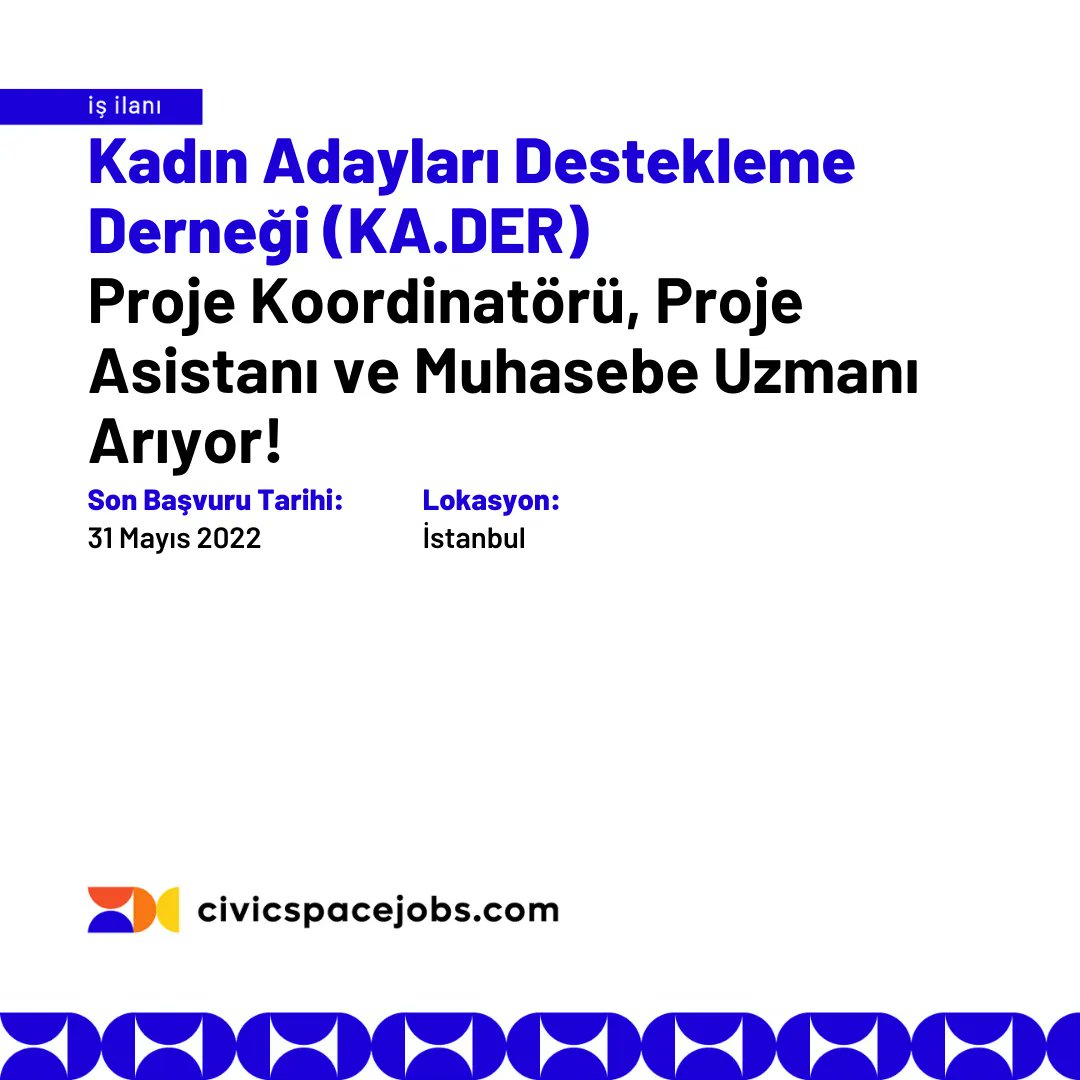 civicspacejobs's tweet photo. 🔍Kadın Adayları Destekleme Derneği (KA.DER) Proje Koordinatörü, Proje Asistanı ve Muhasebe Uzmanı Arıyor!
🔗https://t.co/AHdxI3JJjh
Sivil Toplum Alanından Kariyer Fırsatları, İş İlanları için Telegram kanalımıza katılın❗️
👉 https://t.co/HIQUoExQqR https://t.co/0KZllMMfMM