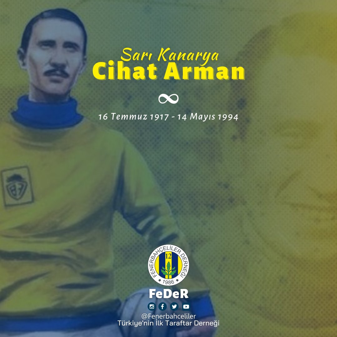 Kulübümüzün efsanelerinden, derneğimizin kurucu üyelerinden Sevgili Cihat Arman'ı, sevgi, saygı ve hasretle anıyoruz...
Ruhu şadolsun. 💛
#CihatArman