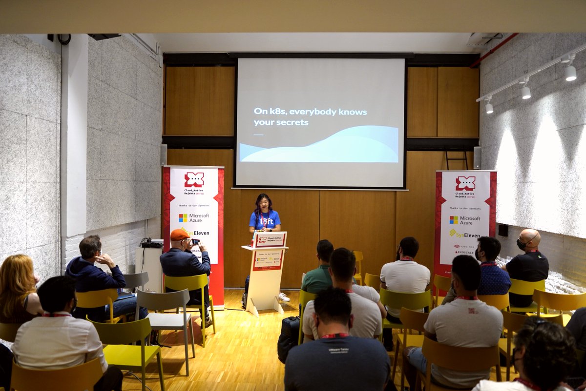 @lianmakesthings, Developer Advocate at @loft_sh, is showing us how to manage secrets the #GitOps way, at #Rejekts2022. ❌ Join her now in the Gallery: youtube.com/watch?v=S07OdF…