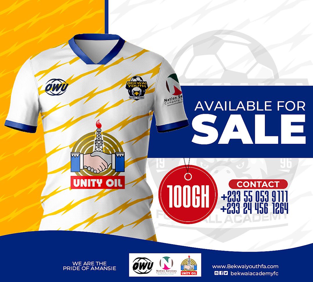 nationsfcgh's tweet photo. NEW ARRIVALS...Our 2021/2022 Away replica jerseys are now in stock and available for Retail, Wholesale and Pre-Booking at a cool GHs 100 each.
Simply order for your replica jerseys online via https://t.co/YeRDP1yLda
#RepBYFA
The Eagle π¦
Is Home #BYFA π¦
#replicajersey https://t.co/wAseGJXLsc