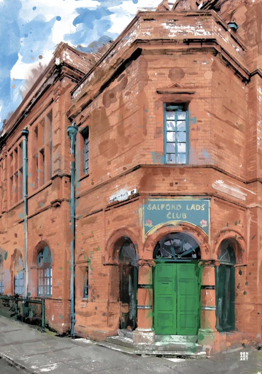 Beautiful print of Salford’s Lads Club by Manchester-based artist Ben Ark. This stunning design is perfect for your home decor! <a href="/BenArkArt/">Ben Ark - Artist</a>
A unique print for your home that comes in small, regular, medium and large.

Available on website- lnkd.in/eN5Qyx6B