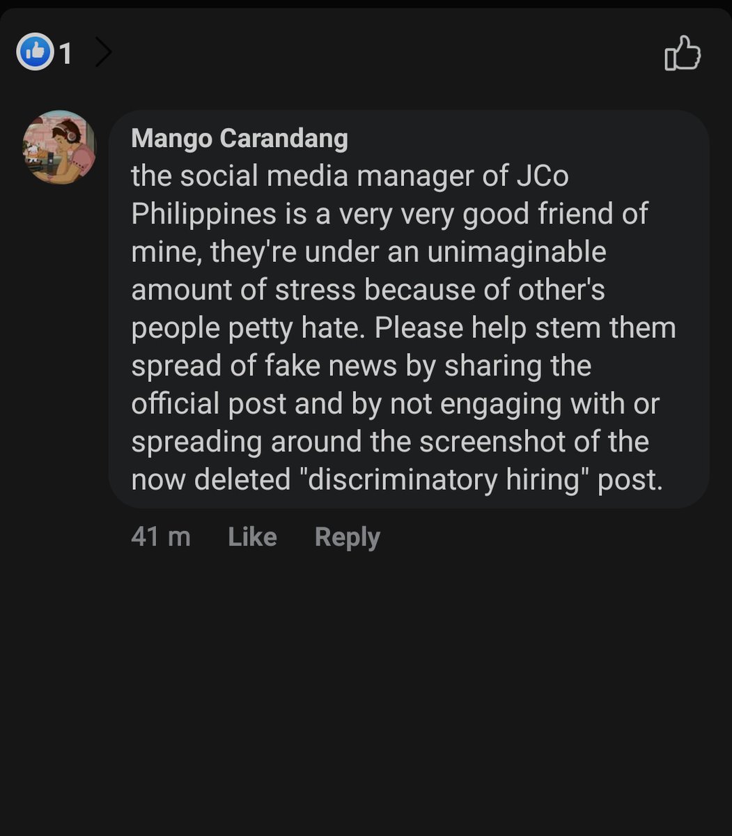 stressed na dw ung social media manager ng J.Co Naawa aq kaya binura ko comment ko