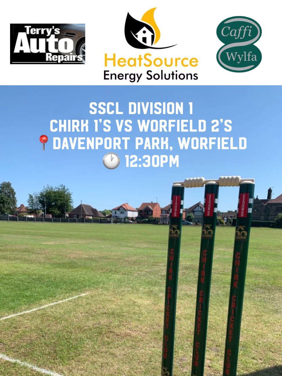 ChirkCC's tweet photo. MATCHDAY🔥
The 1XI travel to @WorfieldCC looking to go for two wins on the run after a cracking win last week🙌🏻
The 2XI are on the hunt for a first win in Division six against @cotonhallcc 🤞🏻
Go well lads☀️☀️
@HeatSource_ES @terrysautos1 @caffiwylfa https://t.co/H8Qi7nAboF