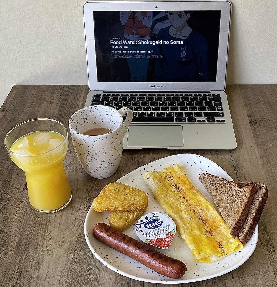 14 May 2022 

Breakfast and anime☀️
#breakfast #anime #أنمي #فطور