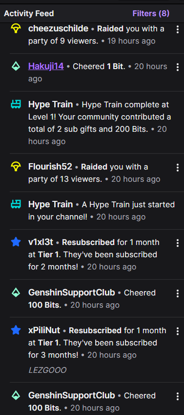 kevzo8's tweet photo. Thanks to all who joined my Friday the 13th Celebration of 600 #Twitch follows, 3rd month #TwitchAffilate, 10th 50/50 pity win!
You're the reason I got double Ayaka <3
Thanks for the Hype Train @WhatKaeyaSaid @xpilinut @v1xI3t @Hakuji14 &amp; for the raids @cheezuschilde @Flourish52! https://t.co/Q6ZE9LzOJv