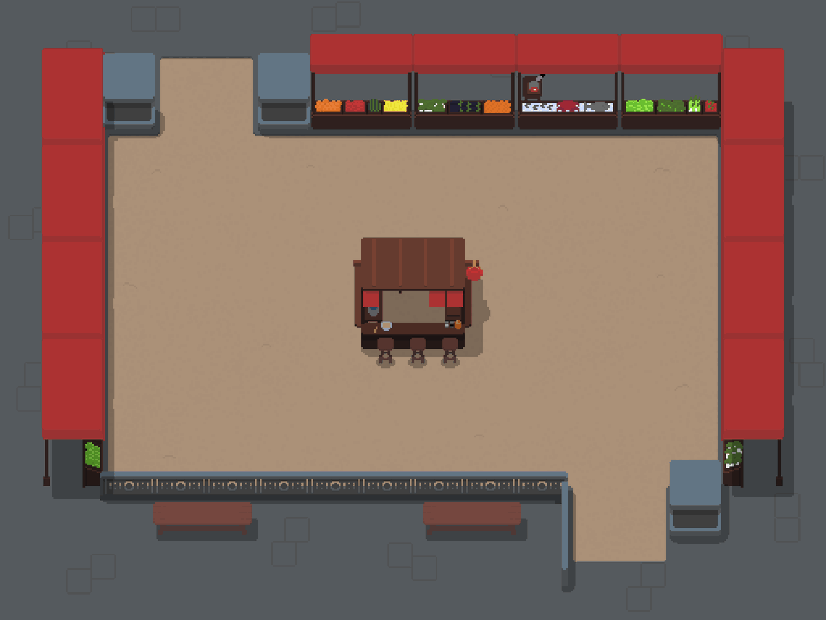 HeartfireGames's tweet photo. The hustle and bustle of the market comes to a stand still when a match of Kojum breaks out.

#gamedev #indiedev https://t.co/U5Pm7tSr61