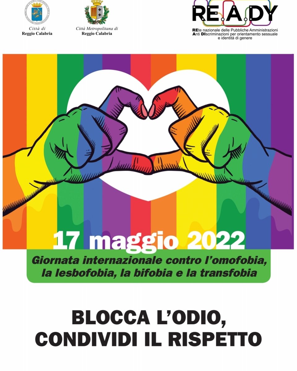 🏳️‍🌈 Città Metropolitana e Comune di #ReggioCalabria aderiscono alla giornata internazionale contro l'#omofobia, la #bifobia, la #transfobia

I delegati Quartuccio e Martino: "Istituzioni promuovano una cultura inclusiva"
m.facebook.com/story.php?stor…