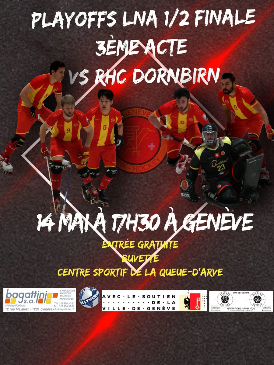 rinkgeneve's tweet photo. #MATCHDAY !!! Le Genève RHC compte sur votre présence et votre soutien pour accéder à la finale du championnat! #heyonyva tous à la Queue d’Arve! #qda #grhc #oncomptesurvous @tdgch @lemanbleutv @RTSsport @radiolacch #rinkhockey #hoqueipatins #Geneve #partageonsnospassions #sport https://t.co/5QsIBFIHK6