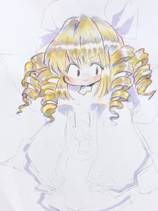 リラン要求姉貴しんちょく♡
髪色ちょっと黄色成分強くなってしまった。グレーか青系で抑えよう。 