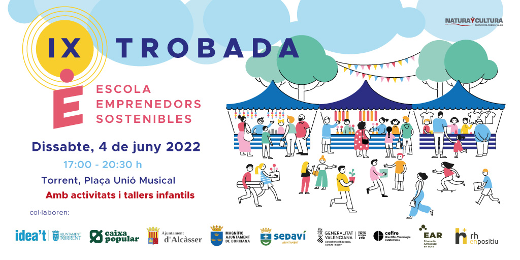 La IX Trobada d'emprenedors de <a href="/NaturayCultura2/">Natura y Cultura</a>  ja té data. 10 cooperatives de secundària mostraran la seua experiència emprenedora i vendran els productes sostenibles  que han elaborat . Esteu tots/es convidats!!.