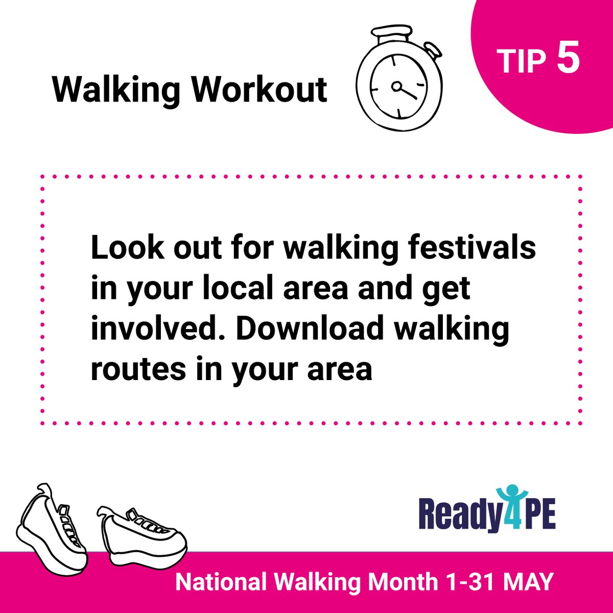 Are you Ready for a Walking Workout?
Tip 5 for National Walking Month
#primarype #primaryteachers #primaryschool #primarylessons #primaryresources #pelessons #peteachers #teachpe #sportscoach #NationalWalkingMonth