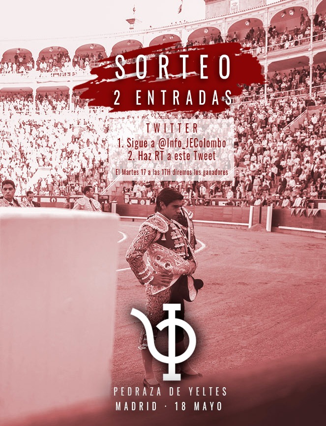 Info_JEColombo's tweet photo. 🤩 𝗦𝗢𝗥𝗧𝗘𝗢 𝗗𝗘 𝟮 𝗘𝗡𝗧𝗥𝗔𝗗𝗔𝗦 𝗣𝗔𝗥𝗔 𝗠𝗔𝗗𝗥𝗜𝗗

¿Quieres dos entradas para la tarde de Jesús Enrique Colombo? 🎟 ¡𝗣𝗮𝗿𝘁𝗶𝗰𝗶𝗽𝗮! 🙌🏼 https://t.co/tiaTG3quMl