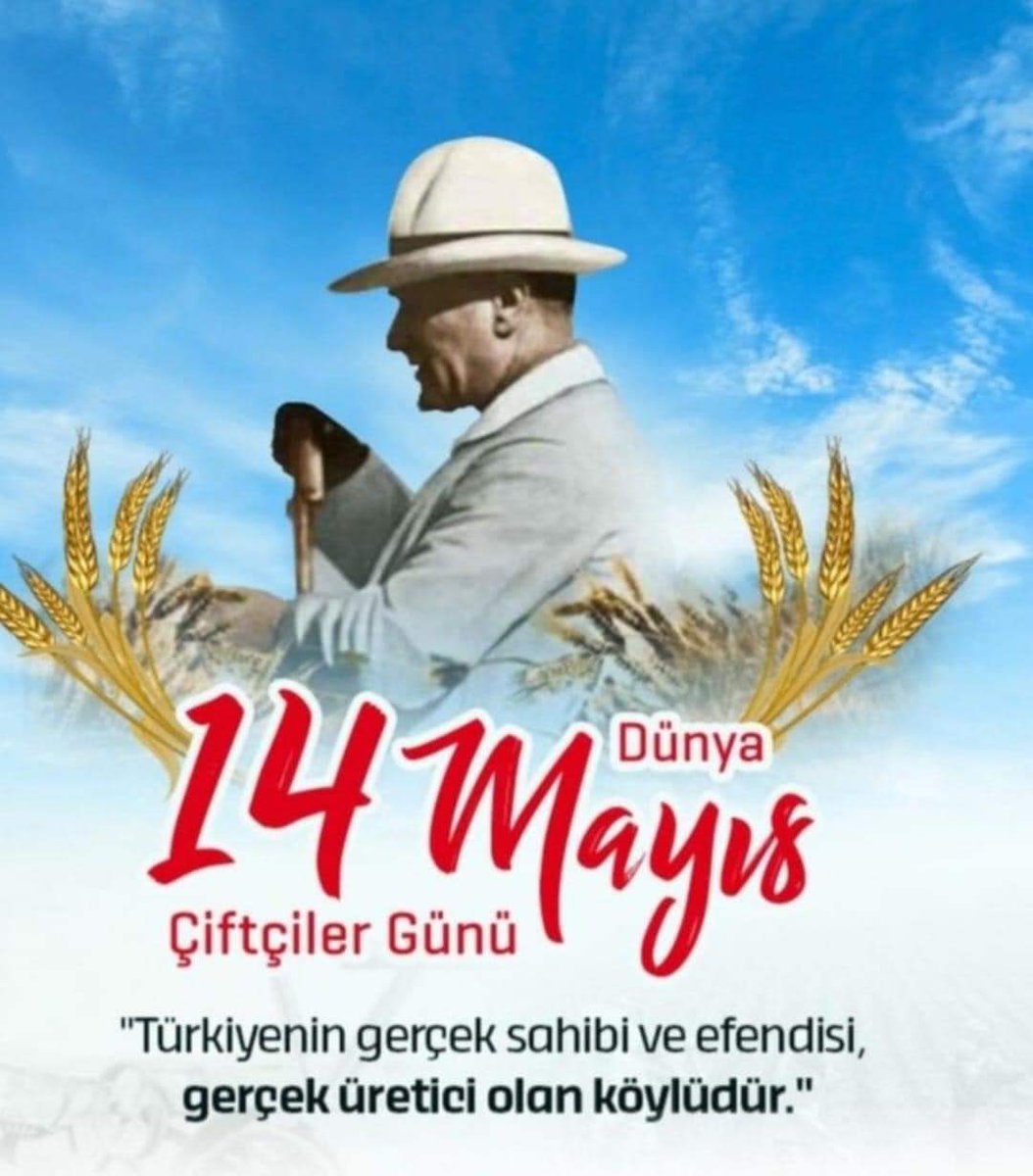 Üretiminin ve emeğinin karşılığını alabildiği yarınlar dileyerek, tüm çiftçilerimizin 14 Mayıs Çifçiler Günü'nü kutlarız.
#14Mayıs
 #ÇiftçilerGünü