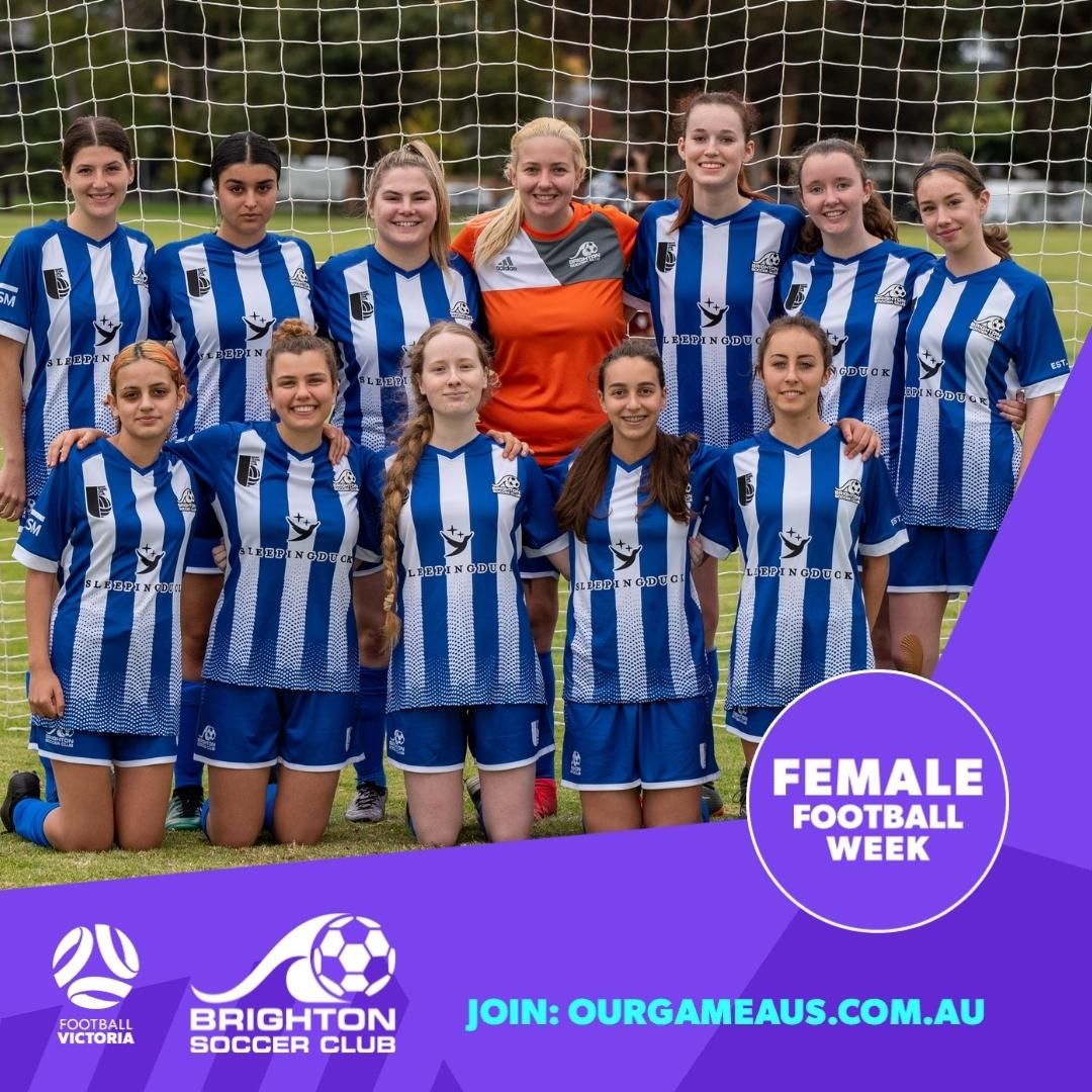 Brighton Soccer Club Senior Women play at home tomorrow for the first time this season! Our miniroo and junior Girls will be there to cheer them on to the pitch!

Dendy turns PURPLE tomorrow!

Go Girls! 

#brightonsc
#manyteamsoneclub
#womeninfootball
#Footballherway
#FFW
#FFWVIC