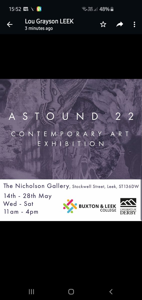 Thank you for coming really pleased you enjoyed the evening. Please spread the word. Open until 28th May