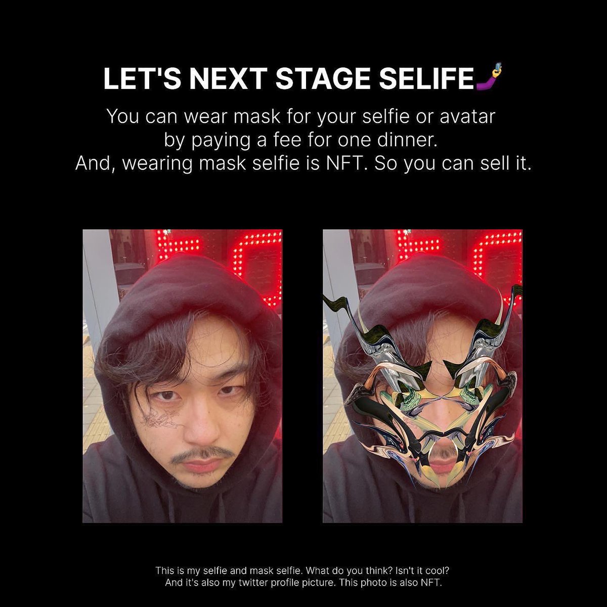walkingmerosu's tweet photo. https://t.co/bb7H6Hoyla

If you get this mask now, you will benefit a lot and be at the forefront of the new digital fashion culture. We connect all multiverse with memory. It will be a new fashion culture.

#nft #digitalfashion #artwork #opensea #fashionnft https://t.co/QaDnCNV3CR