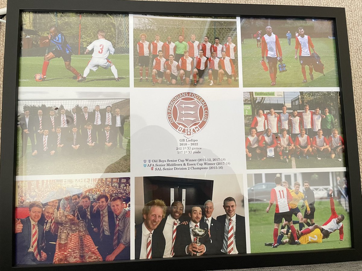 heebeegb1's tweet photo. After 12 years of playing for @OldParksFC I had to give up after busting my knee and the lads gave me this at my last football club dinner 😭😭. Old Parkonians FC - what a club https://t.co/4jW9AcecHD