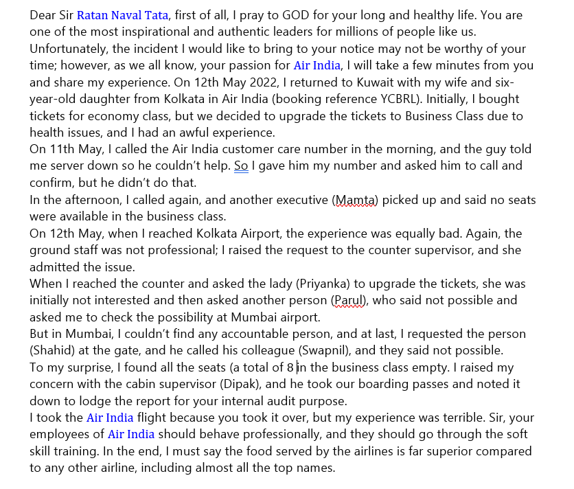 sushantanag's tweet photo. Sir @RNTata2000 @airindiain https://t.co/R0o0PDhTx0