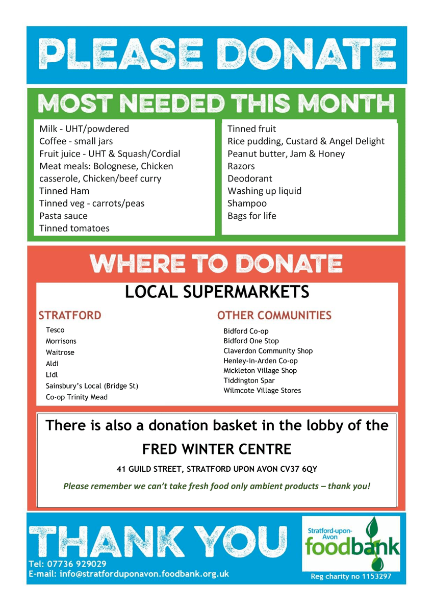 SOAFoodbank's tweet photo. OUR FOODBANK HAS NEVER BEEN SO HUNGRY!
If you can donate anything from our list below this weekend it will make a massive different to local families in crisis.  Financial donations are also really helpful to buy the food stocks that we need - thank you!
https://t.co/5kcTTItzy7 https://t.co/8MhfyWfJ4R