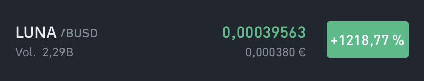 SantinoCripto's tweet photo. Ya están empezando a quemar supply en #LUNA @terra_money, y ya llevamos hoy un +1300%. Día histórico en el mercado cripto. https://t.co/FgWMbHM9mg