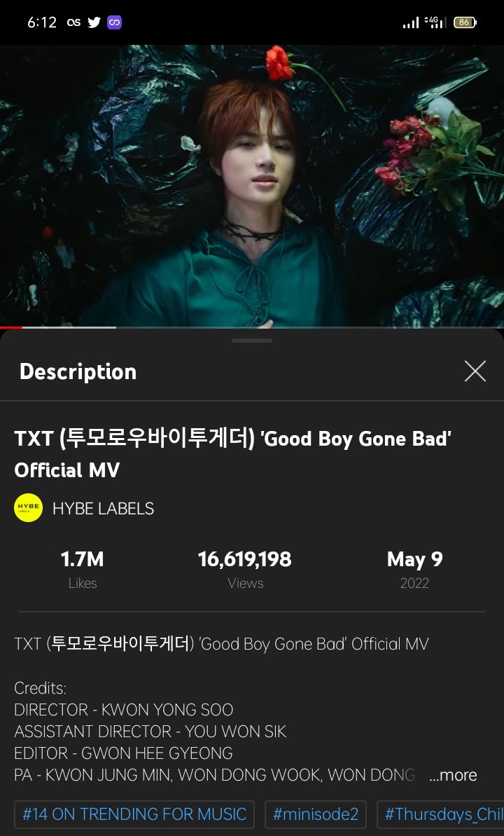 kimangie0925's tweet photo. Less than 400k to 17M views moas!!! 
https://t.co/kO1MMDd1FC

#GBGBto20M #GOOD_BOY_GONE_BAD @TXT_members @TXT_bighit https://t.co/19nIFnrgHs