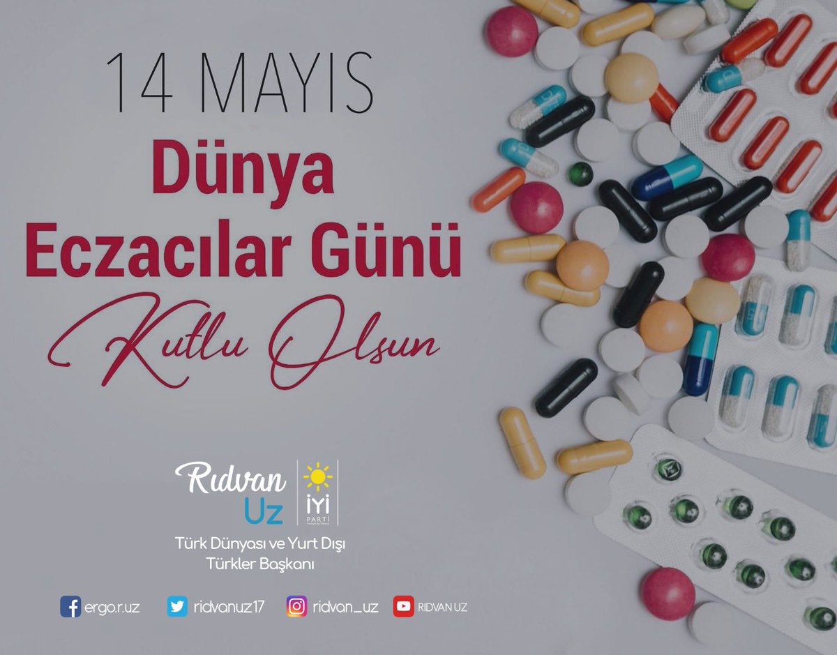 Mesleklerini büyük bir çaba ile icra eden, vatandaşlarımıza özveriyle yardımcı olmaya devam eden değerli eczacılarımızın 14 Mayıs Dünya #EczacılıkGünü'nü tebrik ediyorum.