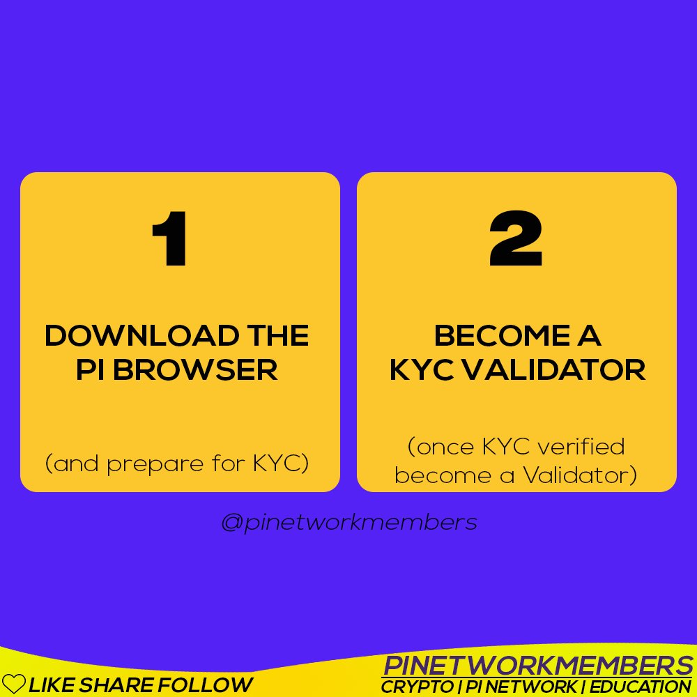 pinetworkmember's tweet photo. Prepare yourself for the KYC by downloading the Pi Browser, finish some mainnet checklist steps and once verified become a KYC validator

#pi #piapp #pinetwork #minepi https://t.co/DCGWzFNOEV