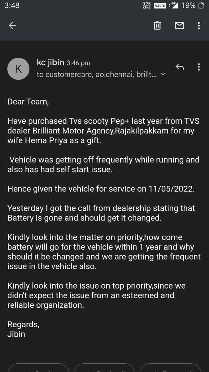 jithunkc's tweet photo. Can TVS help @tvsmotorcompany https://t.co/uwxT4EeqWf