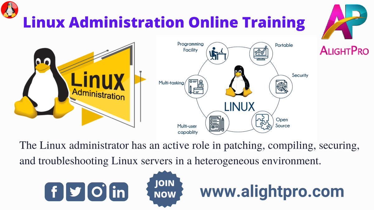 AlightproOnline's tweet photo. A Linux admin, -@ https://t.co/1YvAqxcQtG or Linux system administrator, is an IT professional who manages the functionality of a Linux system.
#linux #linuxadmin #linuxadminjobs #it #itjobs #networkingjobs #software #onlinetraining #alightpro https://t.co/3HwWXmIUJu