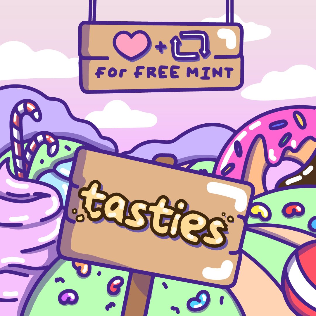 Giving away 3x Tasties Guaranteed FREE mint spots

TO ENTER:
- Follow <a href="/TastiesNFT/">Tasties 🍬</a> &amp; <a href="/OogaVerse/">OogaVerse</a> &amp; @OogaVerseCollab 
- RT + Like ❤️
- Tag 3 Friends