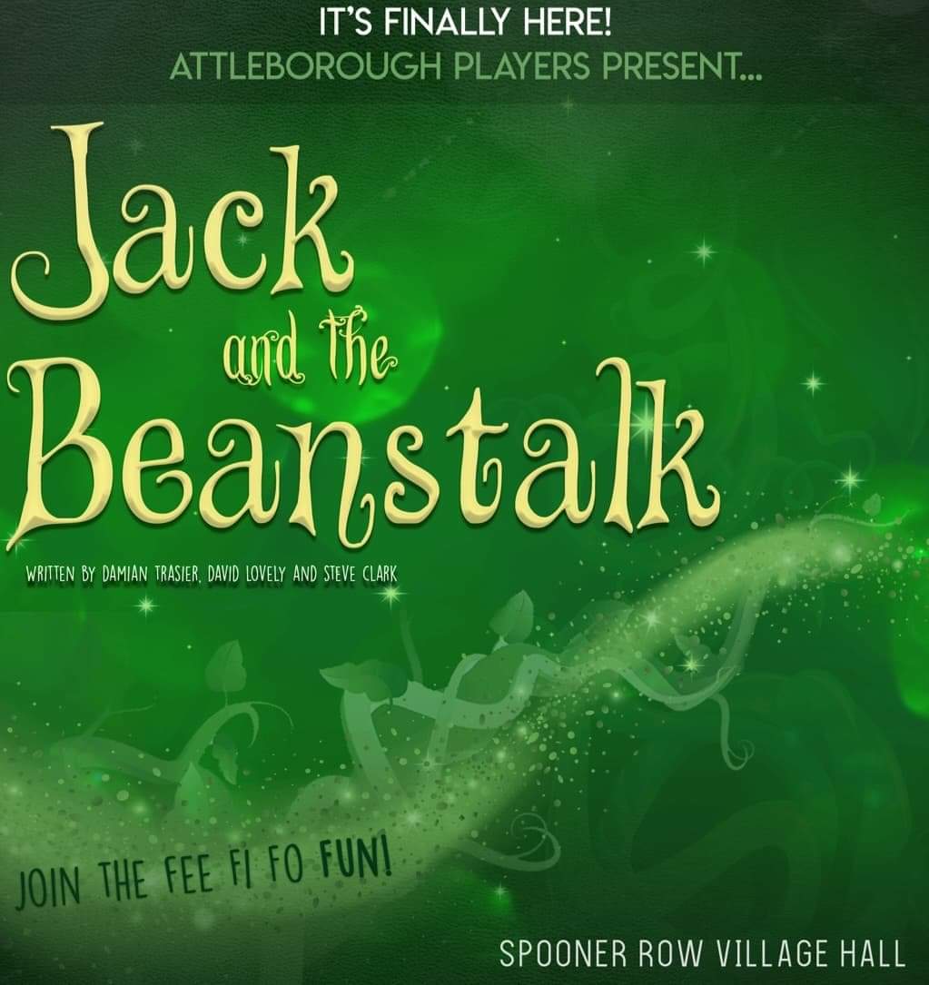 It's the last day of panto, oh yes it is! 😭

Don't miss this giant of a panto, today at Spooner Row Village Hall.

Limited tickets available on the door for the 2:30pm show, but good availability on the door for 7:30pm, so you have no excuse to miss the fee fi fo fun!