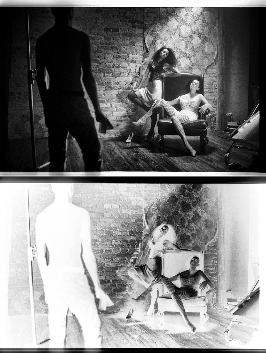 Art photography "Brothel"

But for me the most striking thing about my work with photography was not the images, but the negatives.
When I was ten years old, I discovered that by looking at the negatives I could see the real inner demonic property of light.