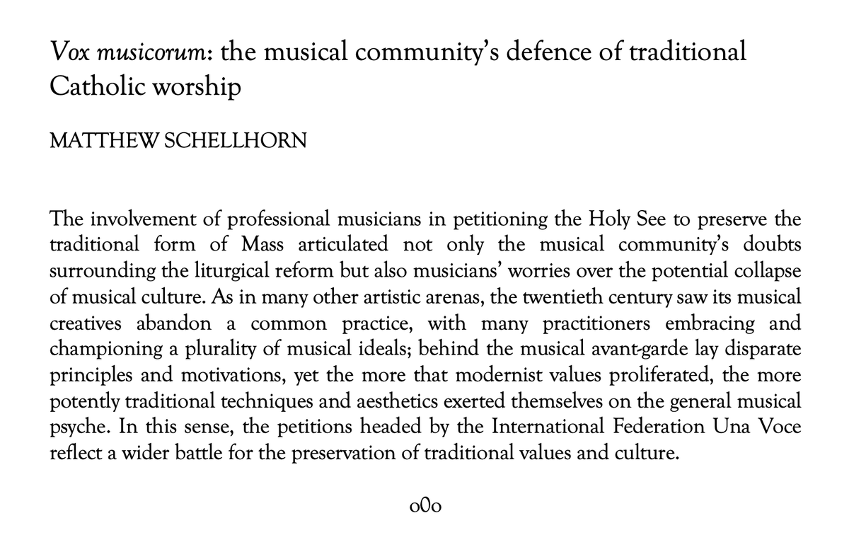 I am delighted to have submitted an article on the musical community's defence of traditional Catholic worship, for a new volume ed. by @LMSChairman & to be published by @AroucaPress. It covers numerous highly significant 20thC composers & performers #watchthisspace #scholarship