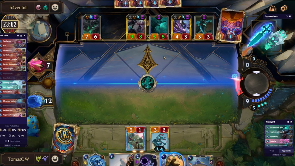 Lost this game coz after my oppo played harrowing, my game didnt let me play any cards. Then I got error message and was redirected to a new game with accounted loss...