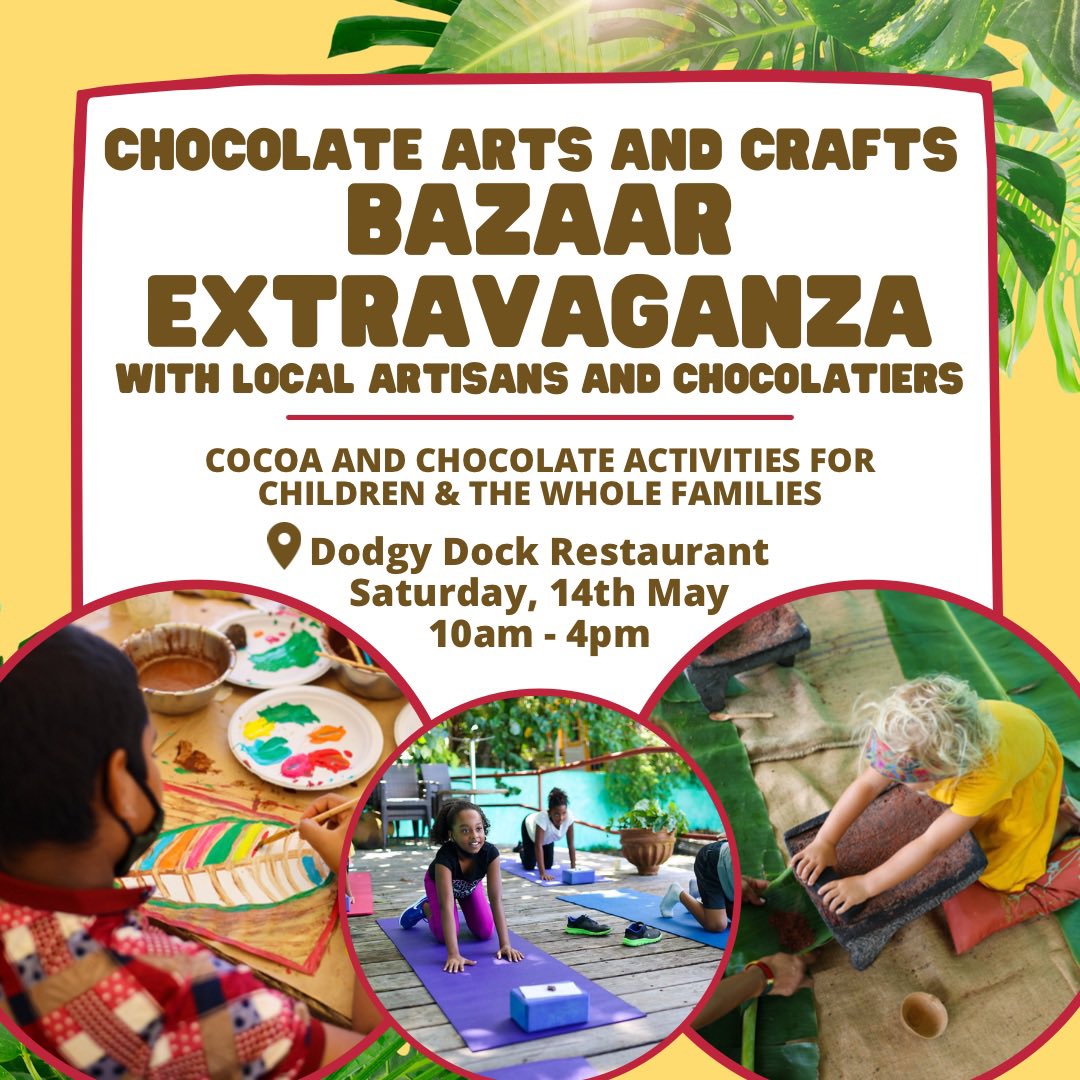 GrenadaChocFest's tweet photo. Today events! Join us for a #chocolatefamilyday @TrueBlueGrenada @DodgyDock and #chocolatepairing with #mezcal and @WesterhallRums @SilversandsLtd  thank you for sponsoring @EmbamexSL #floreheras #reinachocolatesoaxaca https://t.co/CyyUIykQs6