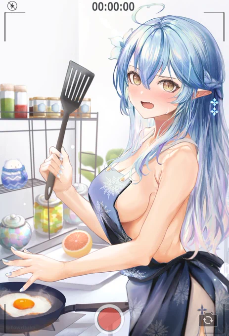 コスプレラミィちゃん⑦
同棲してる雪民さんにエプロン姿で
ごはん作ってくれるラミィちゃん描き★
#LamyArt 