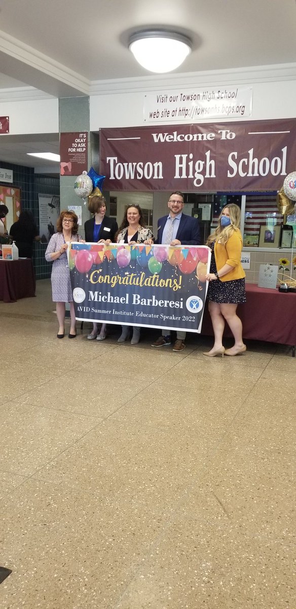 Thank you Towson High for hosting a celebration ceremony of BCPS selected speakers for the AVID conference!