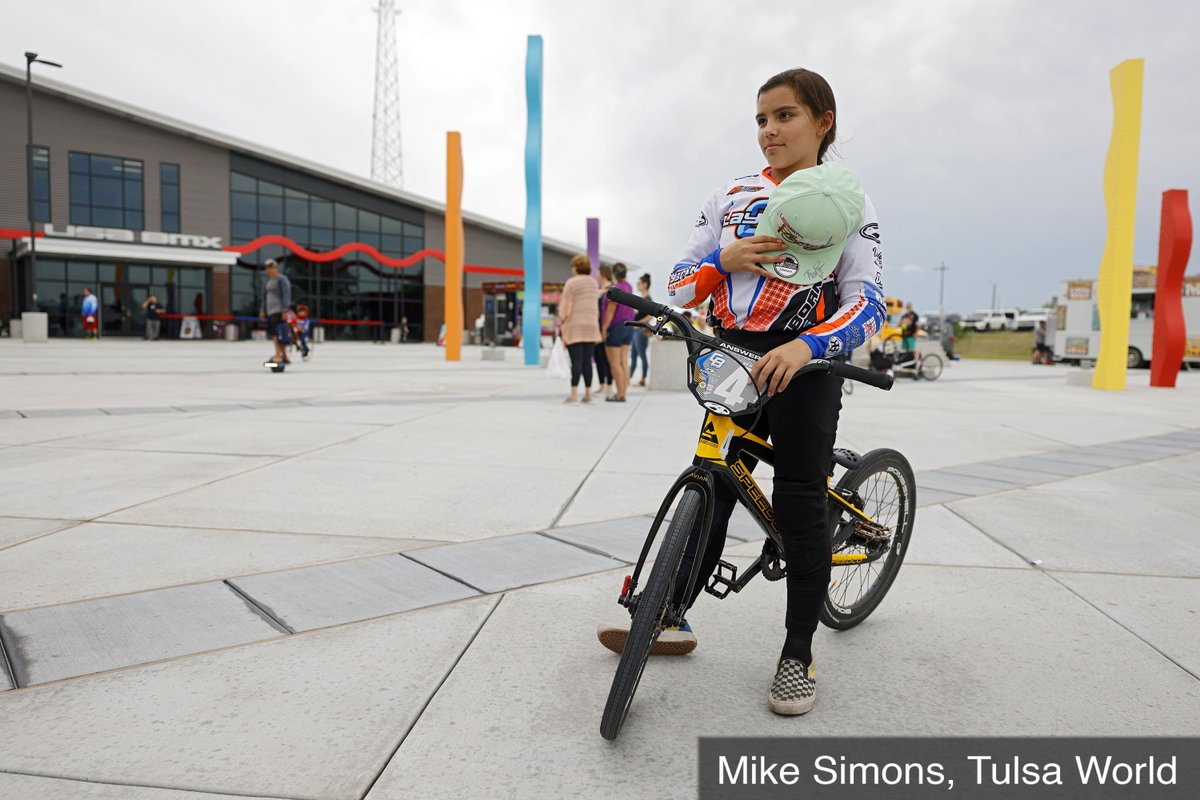 mikesimonsphoto's tweet photo. USA BMX hosts Legacy Nationals Race, the first national races at their new headquarters. Competitors from around the world arrive to an interesting site with the Evans-Fintube Oklahoma Ironworks building looming over the beautiful new headquarters. #tulsa #bmx https://t.co/K3qlUqp5R0