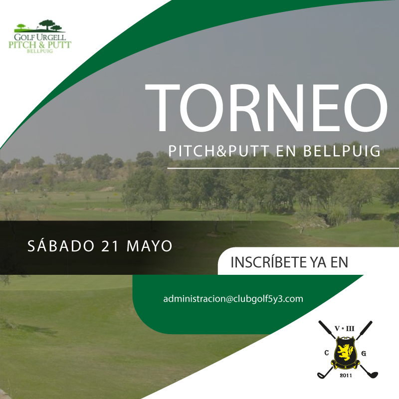 ClubdeGolf53's tweet photo. 🔔 TORNEO de verano P&amp;P en Golf Urgell Pitch and Putt Bellpuig  el próximo sábado 21 de mayo 🔔
⛳️ Modalidad: Stableford
🏌 Salidas: a tiro a las 10.30 h.
📝 INSCRIPCIONES
- 29 € con comida incluida
- administracion@clubgolf5y3.com

🍀 ¡ MUCHA SUERTE A TODOS! 🍀 https://t.co/zR1zxy2Npt