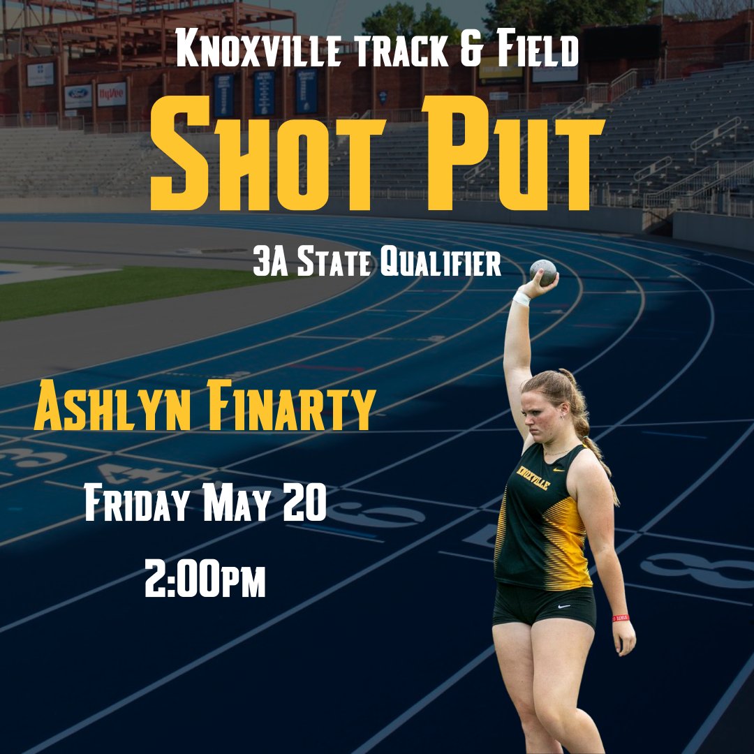 Congratulations <a href="/AshlynFinarty/">Ashlyn Finarty</a> on Qualifying for the <a href="/IGHSAU/">IGHSAU</a> State Track &amp; Field Meet in the Shot Put! Ashlyn will compete Friday May 20th at 2:00pm at Drake Stadium in Des Moines!
#KCSDPride #iahstrk