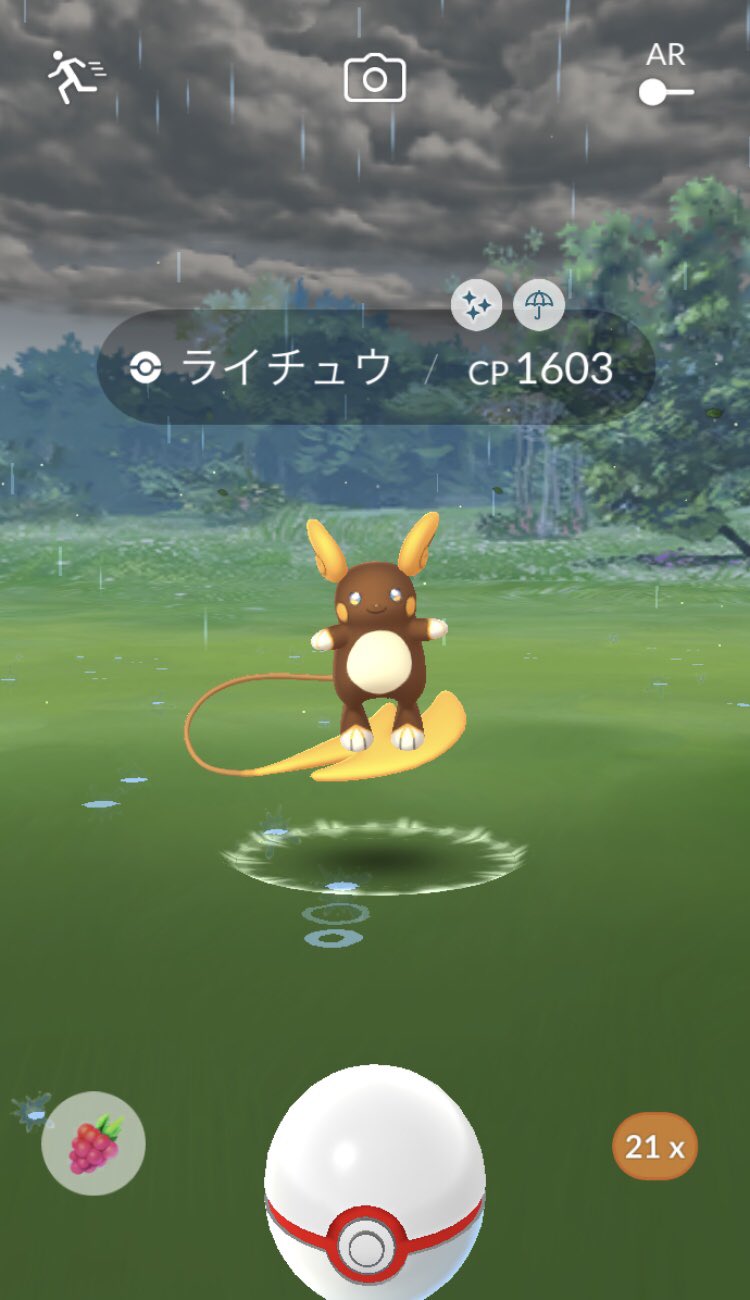 تويتر ぴよマール 0ac على تويتر 今日のレイドのライチュウ結果１４ １４ ３で 最高個体値は個体値９８が嫁さんの合わせて２体 出て色違いアローラライチュウは１体出てきた３ ポケモンｇｏ アローラライチュウ 土曜 ライチュウ 色違い どようび