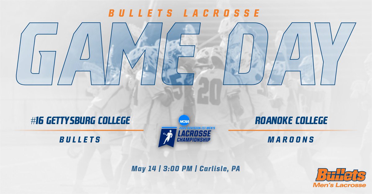 gburgbullets's tweet photo. 🔥GAME DAY🔥
NCAA 2ND ROUND
🥍 @Gburg_MLax 🆚 @RCmaroons 
📍 Carlisle, PA 
⏰ 3️⃣:0️⃣0️⃣ PM
🖥 https://t.co/aRIOKCh2Hm
📊 https://t.co/JFJwtvKJyC
🔶🔷
#GoBullets #BulletsLacrosse #d3lax https://t.co/4a69BsRDnZ