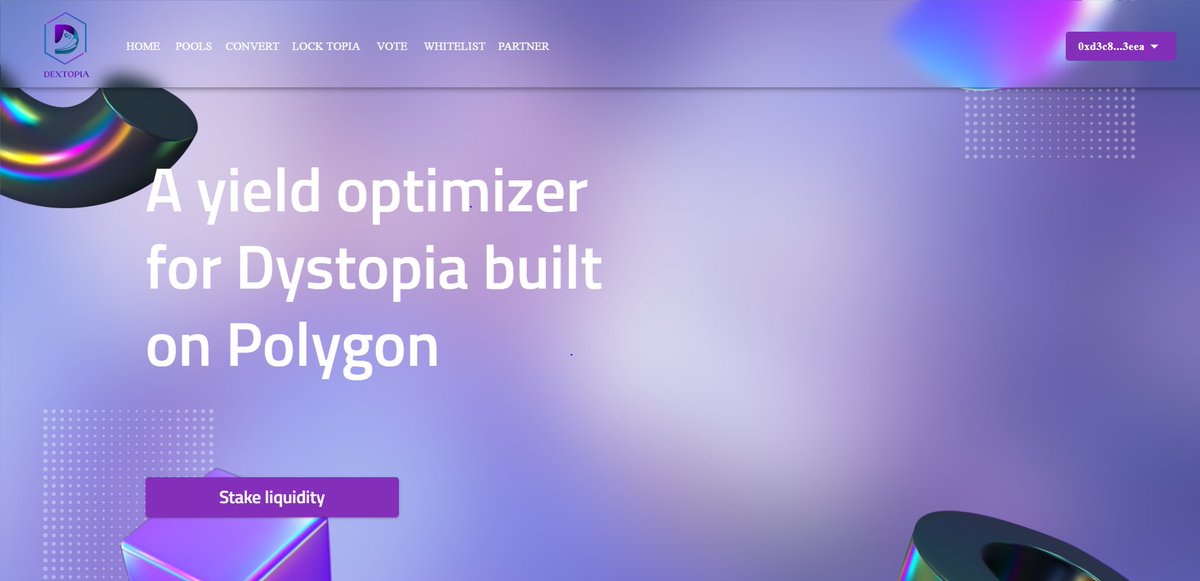 Dextopiaxyz's tweet photo. We believe in actions because actions speak louder🔥

Our entire website is LIVE!!🚀

Checkout : https://t.co/6796EaqFKO

Join us with our Early Partner Program before May 19 to get boosted rewards on gauges with $DYST and $TOPIA.
✨🤩💪
@dystopiaswap @Dextopiaxyz https://t.co/ZpCfMFD0fT