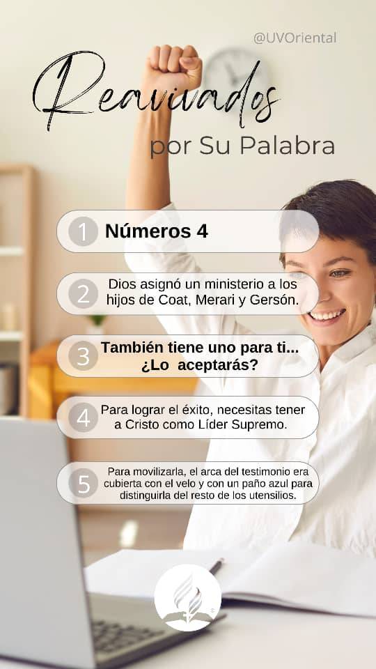 AVCSur's tweet photo. ¡Reavivados por su Palabra!
Números 4

#RPSP #PrimeroDios https://t.co/k3WjS5xMts