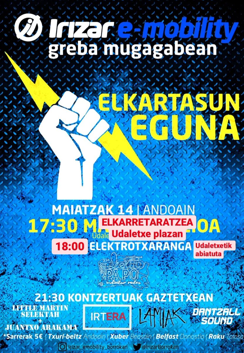 Azken orduko aldaketak negoziaketen aurrera pausoen harira! 
Borroka ez da bukatu, baina langile batasunaz surrera goaz!

#irizar #dagokigunitunaorain #forabetterlife!!!

<a href="/Erreharria1/">@ErreHarria #ANkerkeriariSTOP 🇵🇸🙈🙊🙉</a> <a href="/naiz_info/">naiz:</a> <a href="/berria/">Berria.eus</a> <a href="/ernaigazte/">Ernai</a> <a href="/Kontseilua_Tol/">Kontseilu Sozialista Tolosaldea</a> <a href="/Kontseilua_Bur/">Kontseilu Sozialista Buruntzaldea</a> <a href="/irauli_sarea/">IRAULI</a> <a href="/ehbfeminista/">Bilgune Feminista</a>