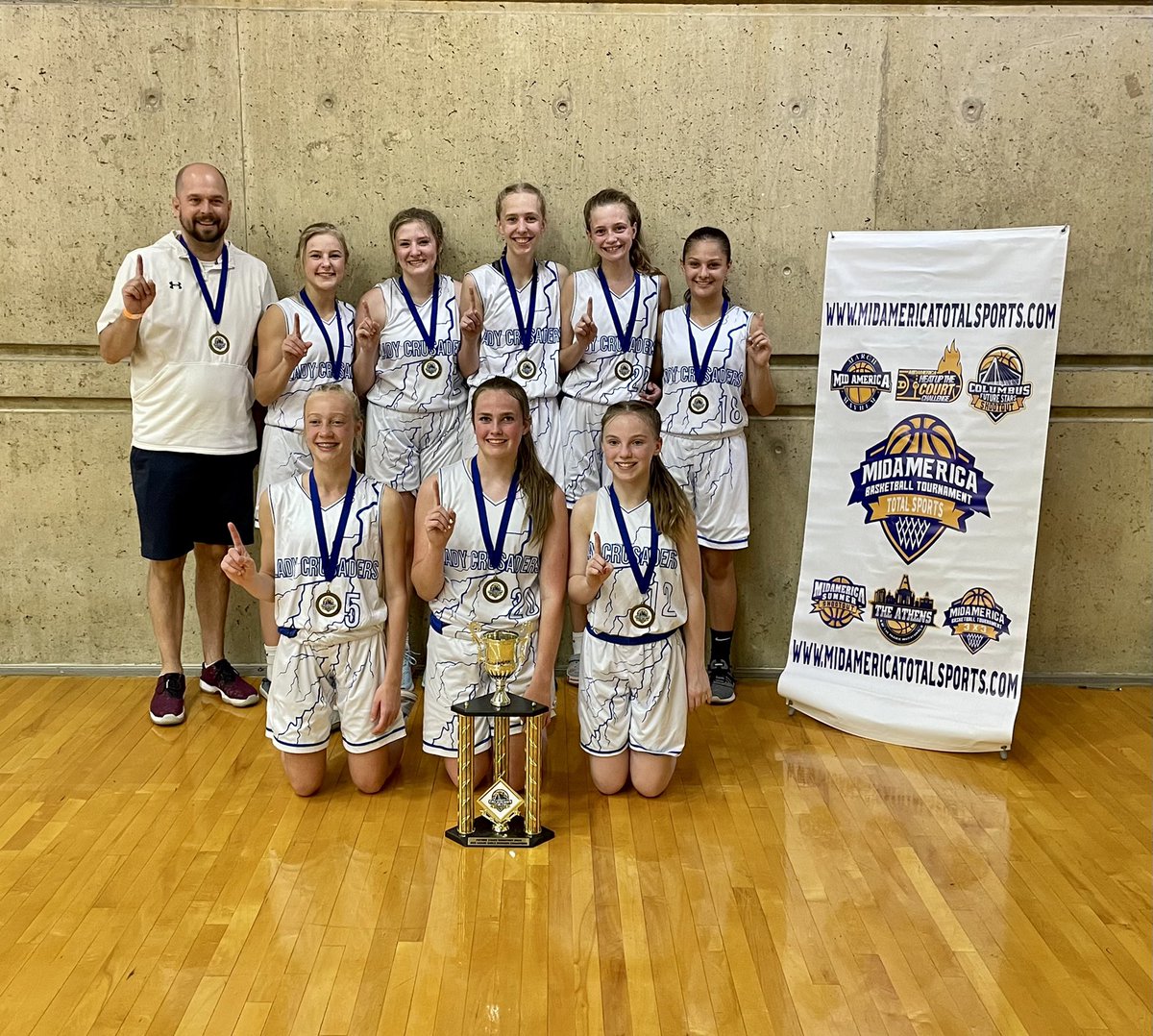 MATotalSports's tweet photo. Congratulations to the Lady Crusaders on winning the 8th Grade Girls Championship at the 2022 Future Stars Shootout 🏆🏀 https://t.co/gf9JM1wj1H
