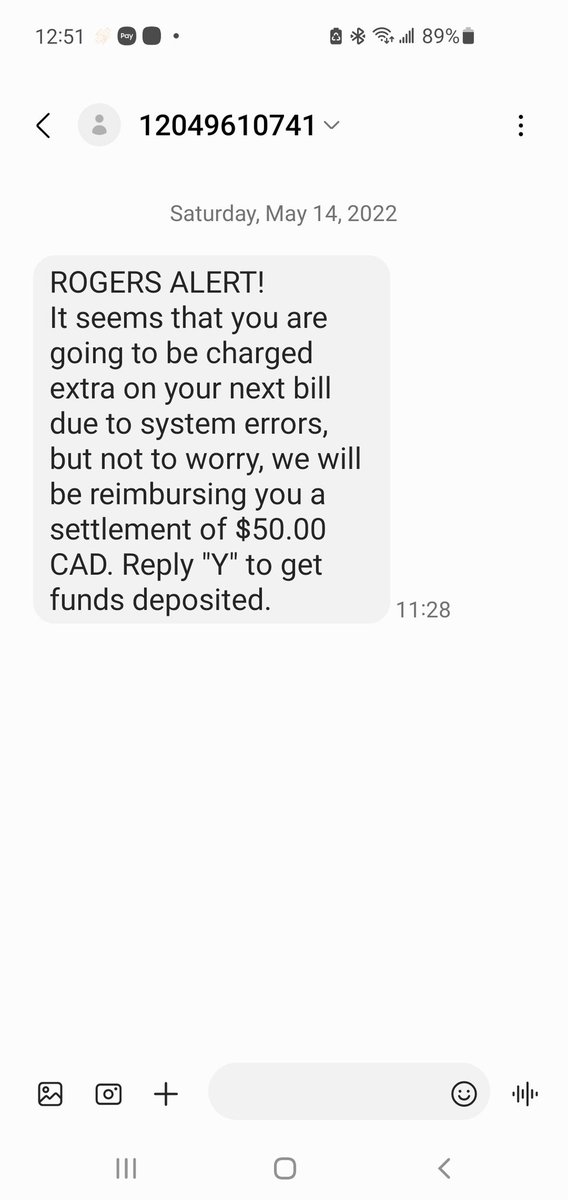 🚨SCAM ALERT 🚨
If you receive a text similar to this, it's a scam. Do not reply. If it looks too good to be true, it probably is. #ScamAlert <a href="/PeelPolice/">Peel Regional Police</a>