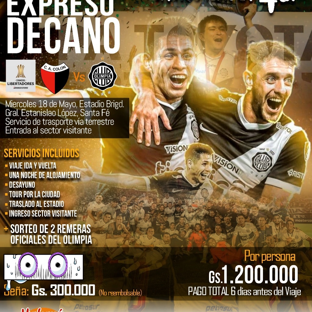 A T E N C I O N ⚠️⚠️

Nos quedan 3 lugares para nuestro viaje a Santa Fé 🚍🇦🇷

Contacta con nosotros , Asegura tu lugar y nos vamos TODOS ⚪⚫⚪👊
➡️ <a href="/JessynenOtacreu/">La Ru #30917</a>
➡️ <a href="/MichelFranjeado/">Michel Martinez #29698 </a>
➡️ <a href="/julio_ucho/">Julio B. Almada</a>

📲0991191818
#ExpresoDecano
#Olimpia
#ItakaruTravel

Nos Fuimos !!!